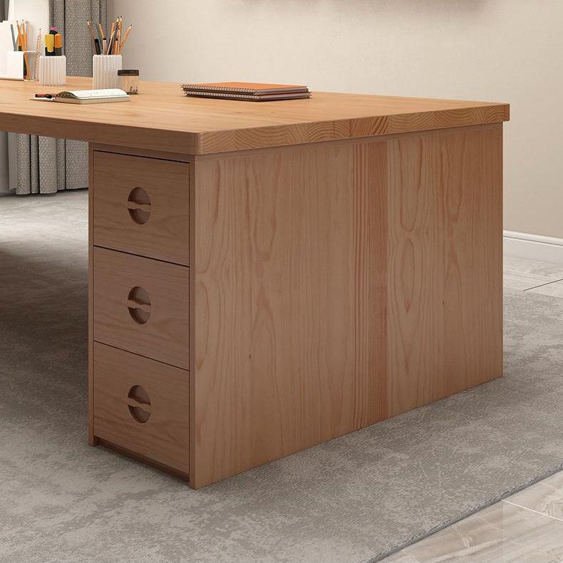 Contemporary Pine Office Desk Drawers Included Writing Desk for Office