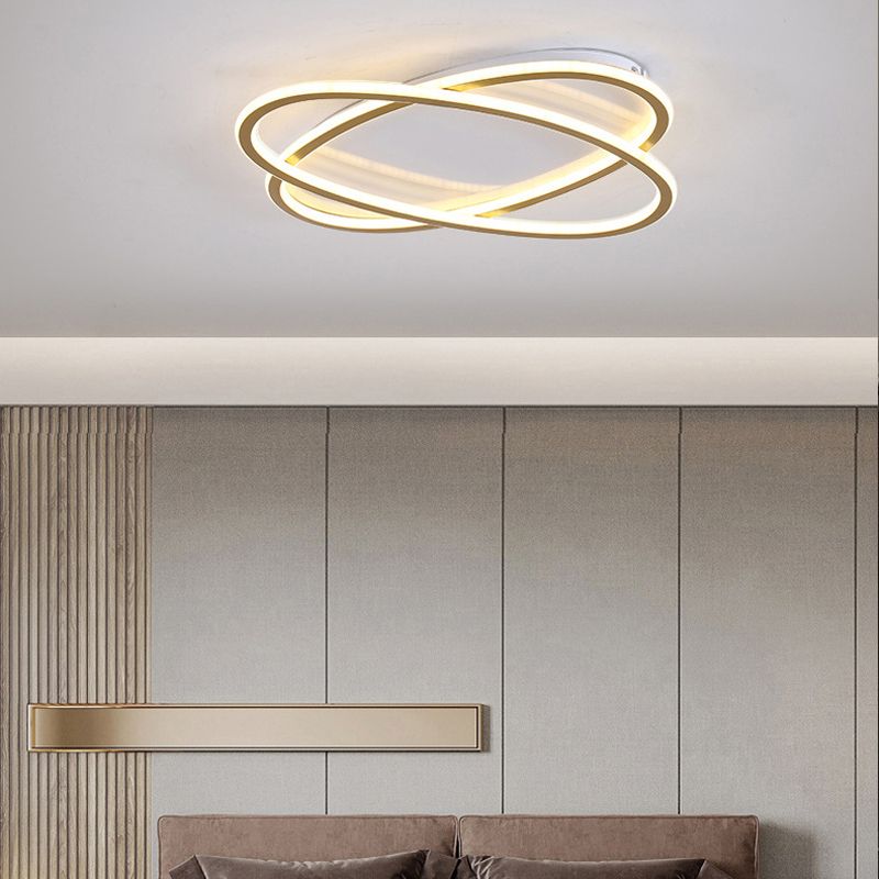 Metal 2-Light Ceiling Lamp Contemporary Flush Light for Bedroom