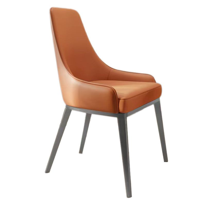 Glam Steel Dining Chair Parsons Chair in Matte Finish for Indoor