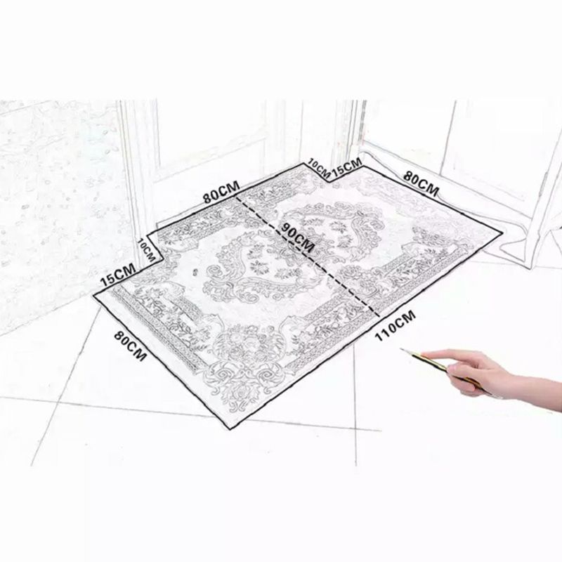 Multi-Colored Parlor Rug Nostalgia Floral Pattern Area Rug Synthetics Non-Slip Backing Stain-Resistant Carpet