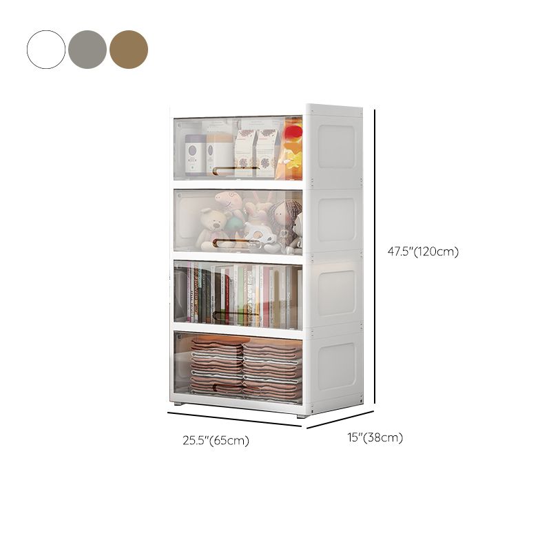 Contemporary Wardrobe Armoire with Door Plastic Youth Armoire