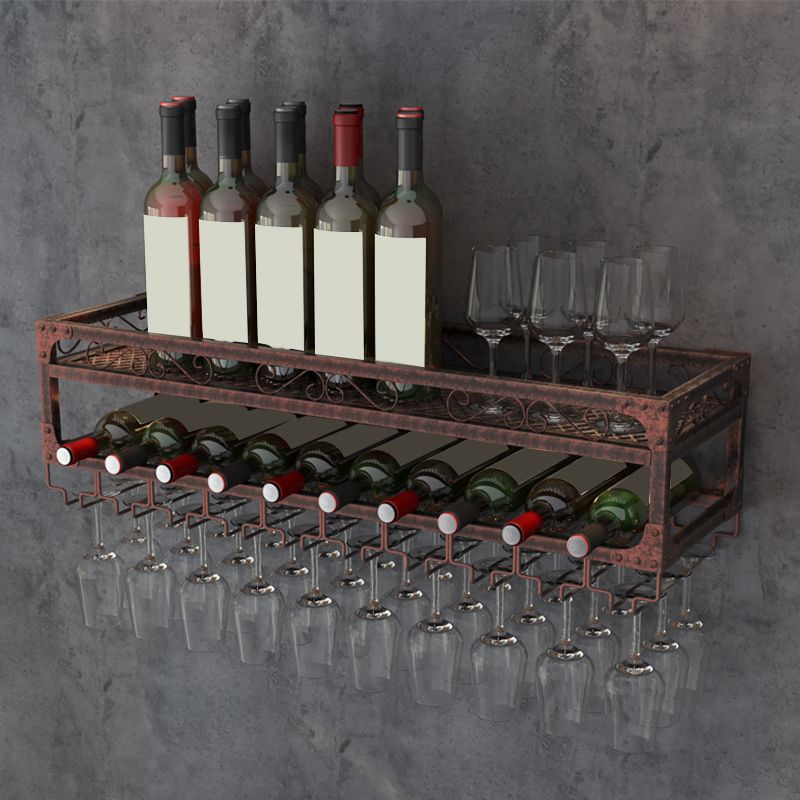 Wall Mounted Wine Rack Kit with Wine Storage Metal Wine Shelf