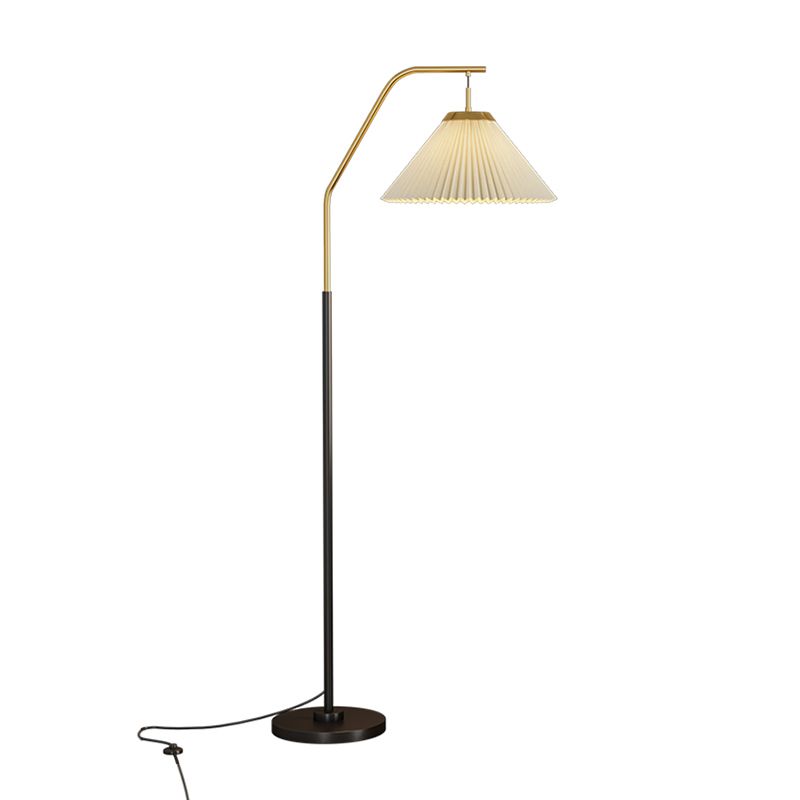 Modern Colorful Floor Lamp Burlap Shade 1 Light Floor Light for Living Room