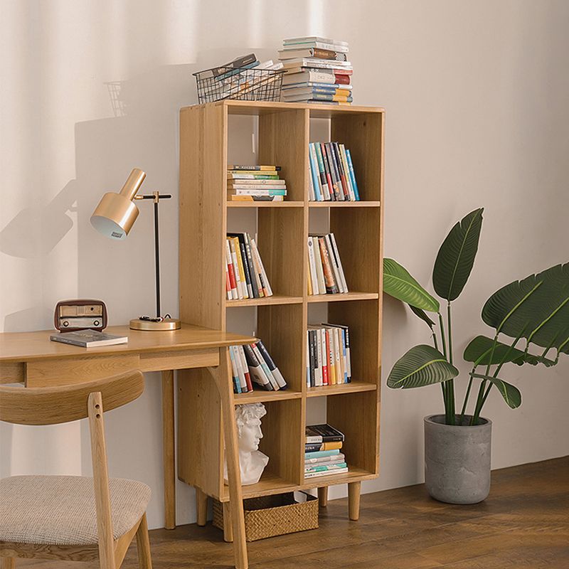 Natural Scandinavian Etagere Bookshelf White Oak Open Bookcase