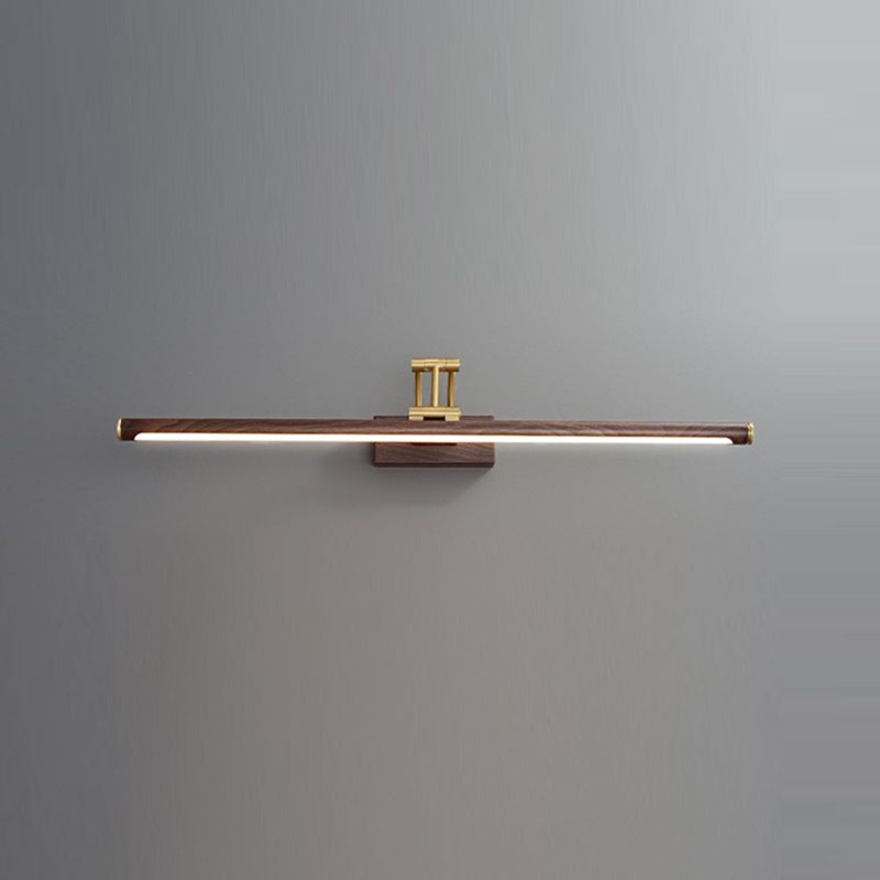 Nordic Brass Adjustable Vanity Light Strip Brown LED Mirror Light for Bathroom