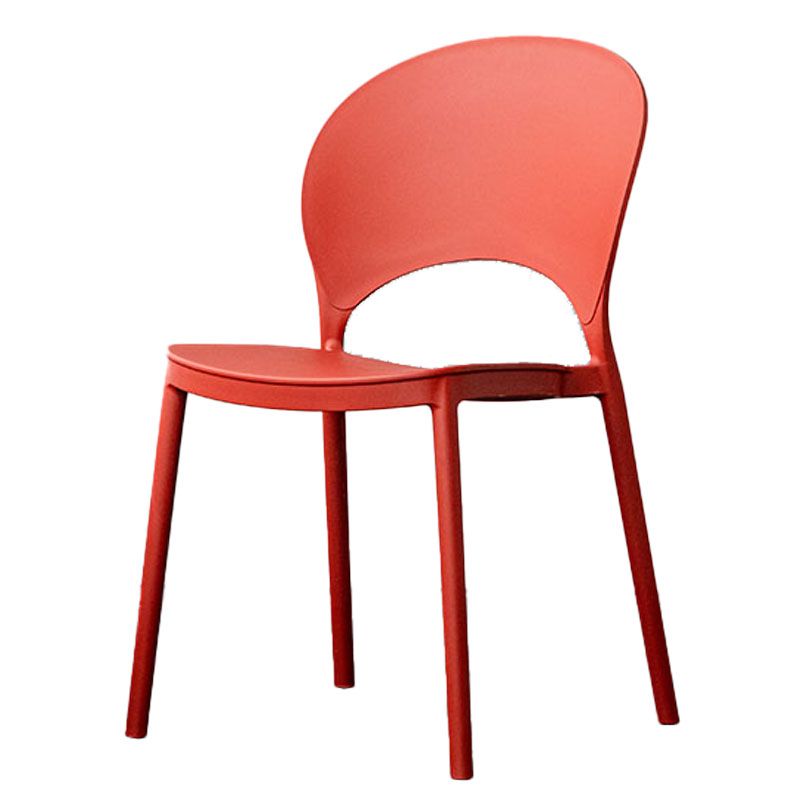 Contemporary Stacking Open Side Chair Matte Finish Home Dining Chair