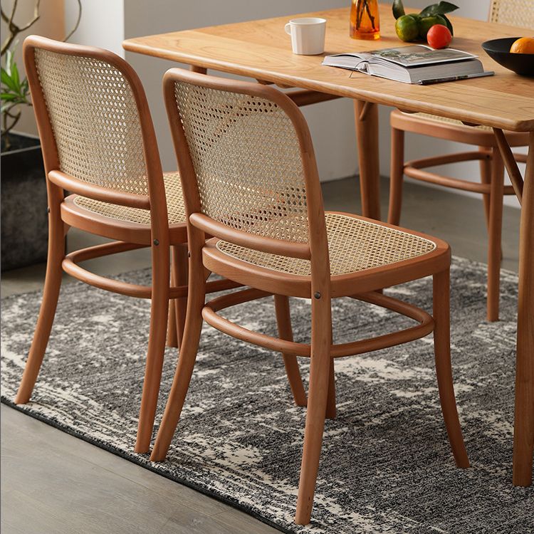 Nordic Style Armless Open Back Chairs for Home Wood Legs Dining Side Chairs