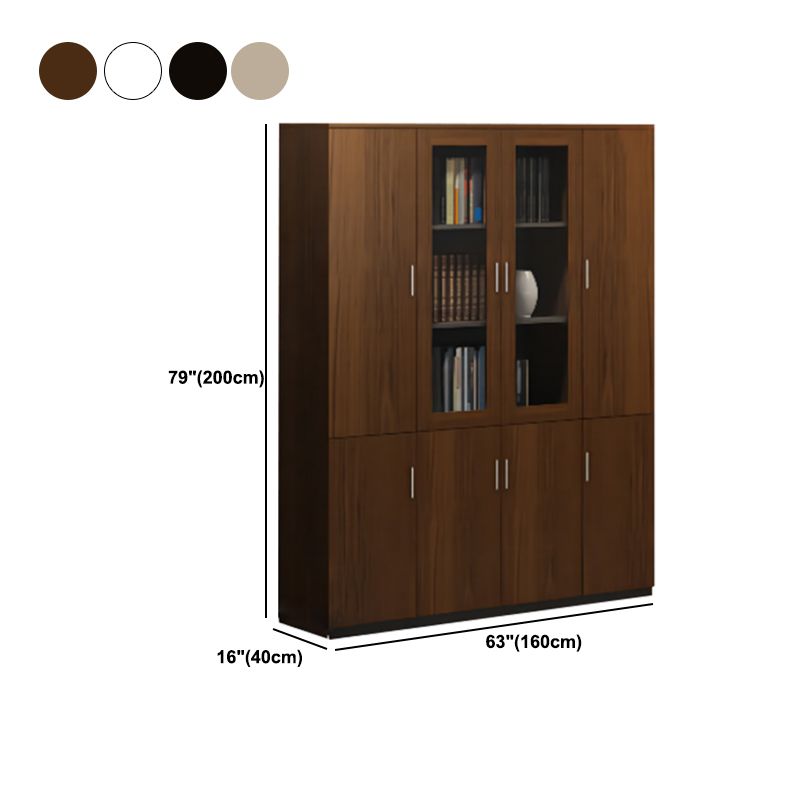 Contemporary File Cabinets Solid Wood Frame Glass Door Vertical File Cabinet Office