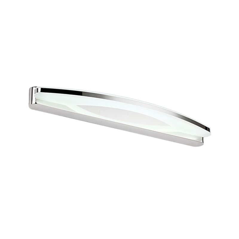 Modern Stainless Steel Wall Sconce Linear Shape Vanity Lamp with Acrylic Shade