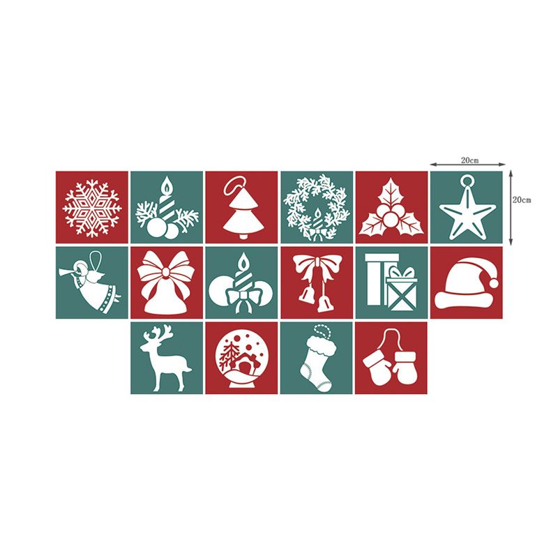 Novelty Christmas Wallpaper Panel Set for Bathroom 4.3-sq ft Wall Decor in Green-Red, Stick On