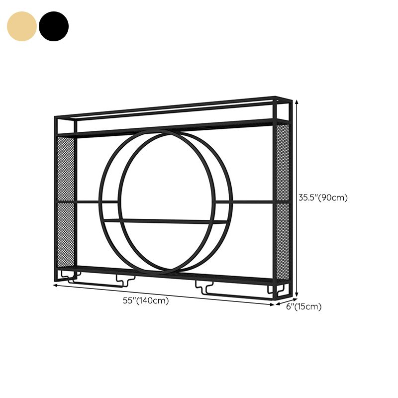 Metal Wine Holder Rack Contemporary Wall Mounted Wine Rack Kit without Light