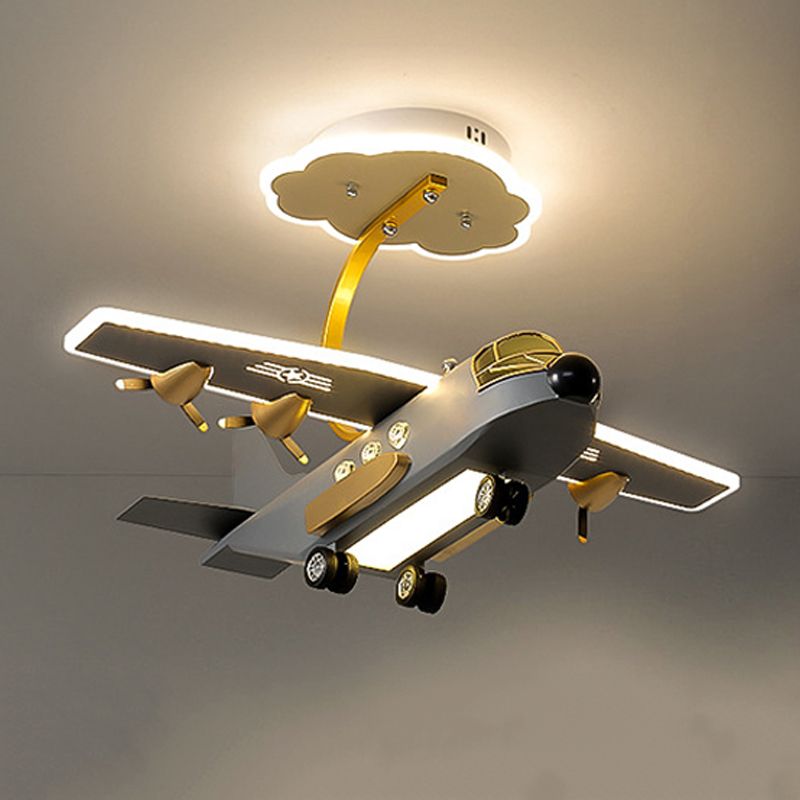 Modern LED Ceiling Lamp Plane Shade Flush Mount Light Fixture for Kids' Room