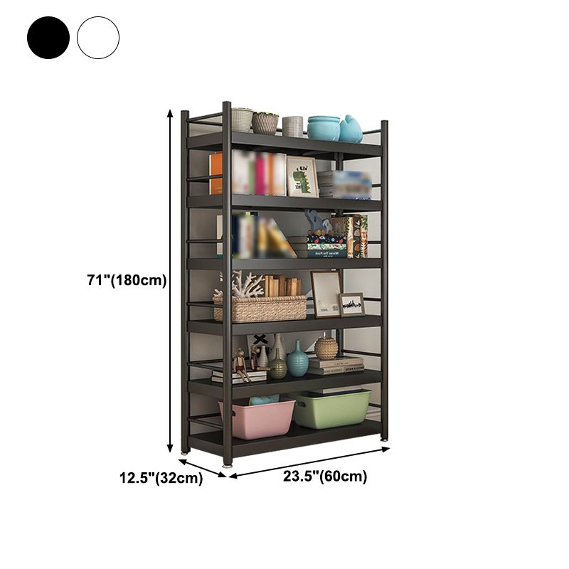 Industrial Steel Etagere Bookshelf Vertical Open Bookshelf with Caster Wheels