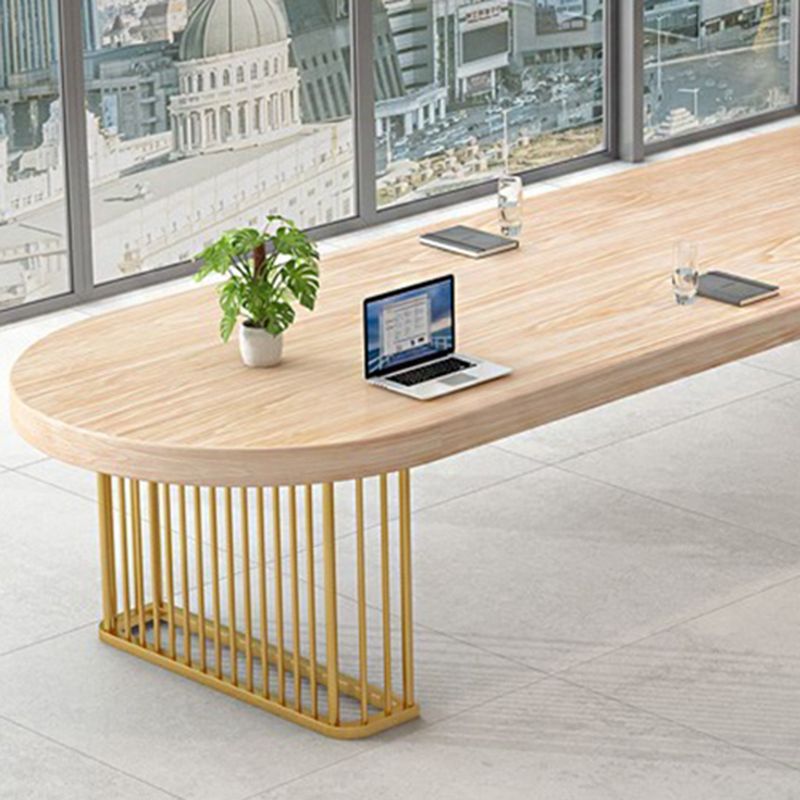 Industrial Solid Wood Office Desk Oval Writing Desk for Office