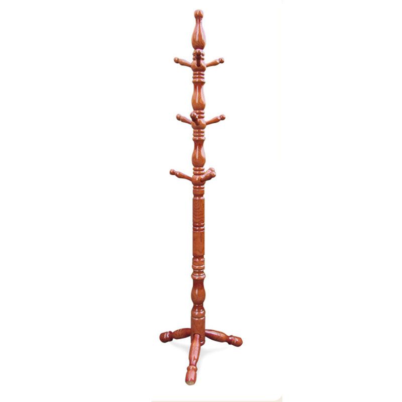 Solid Wood Coat Hanger Tree Mid-Century Modern Entry Hall Tree