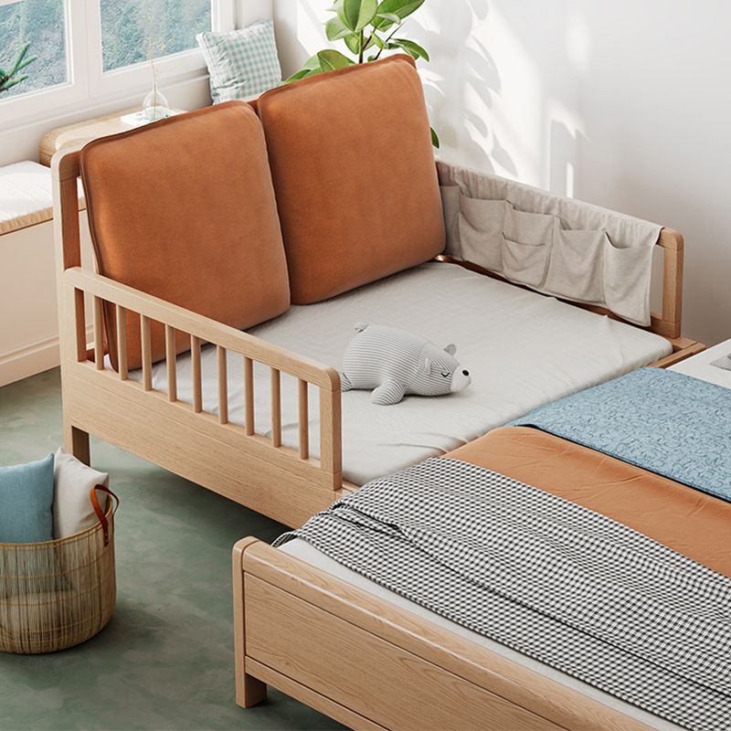 Upholstered Folding Slat Bed in Natural Solid Wood Daybed with Mattress