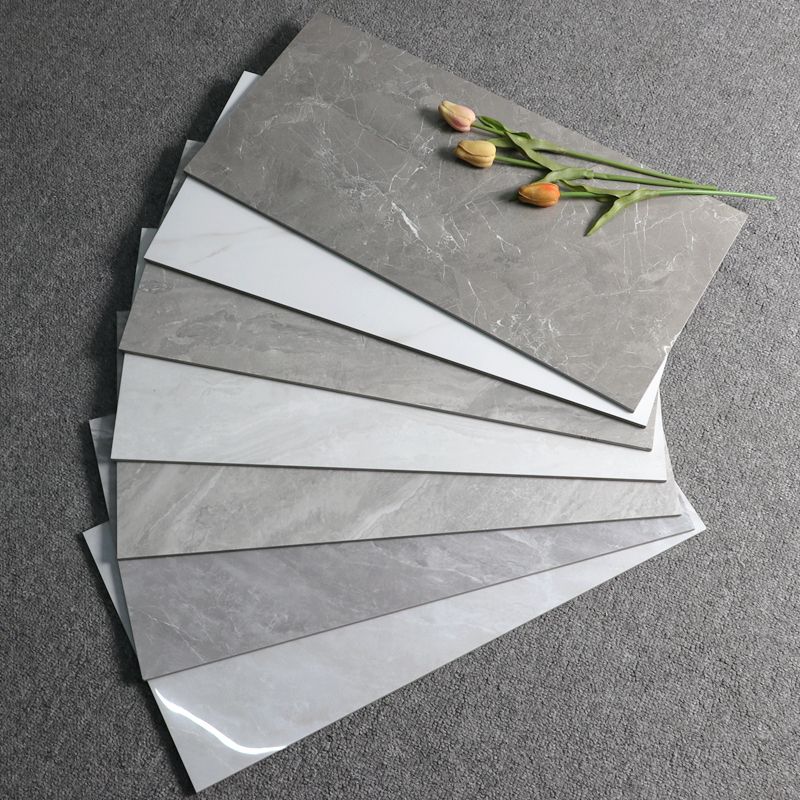 Gray Singular Tile Marble Appearance Straight Edge Rectangular Floor Tile