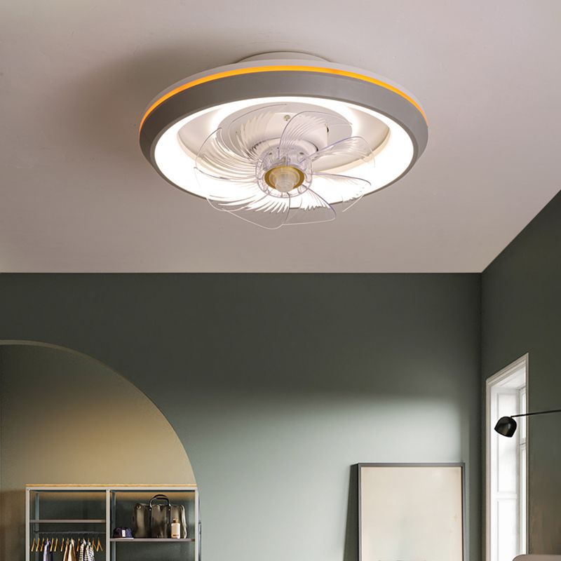 Metal Round Ceiling Pendant Modern Style 2 Lights LED Flush Lights