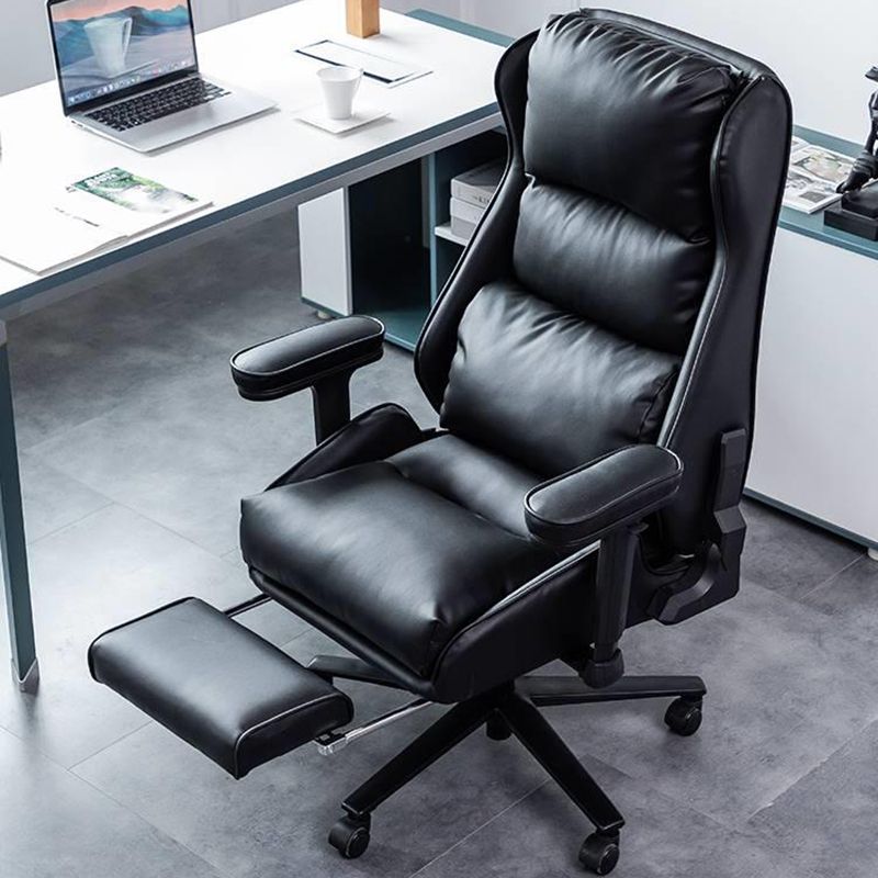 Modern Upholstered Arms Office Chair Rotatable Task Chair with Wheels