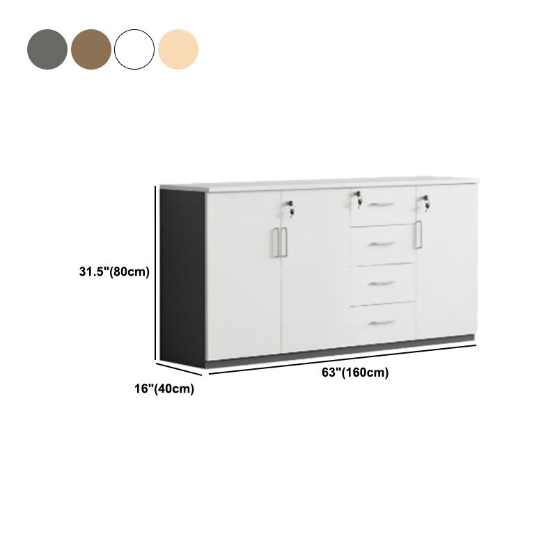 Contemporary File Cabinets Solid Wood Frame Key Lock Vertical File Cabinet