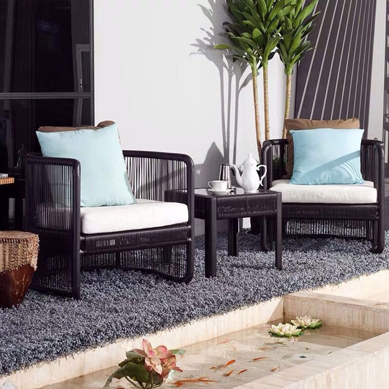 Contemporary Water Resistant Patio Sofa Symmetrical Outdoor Patio Sofa