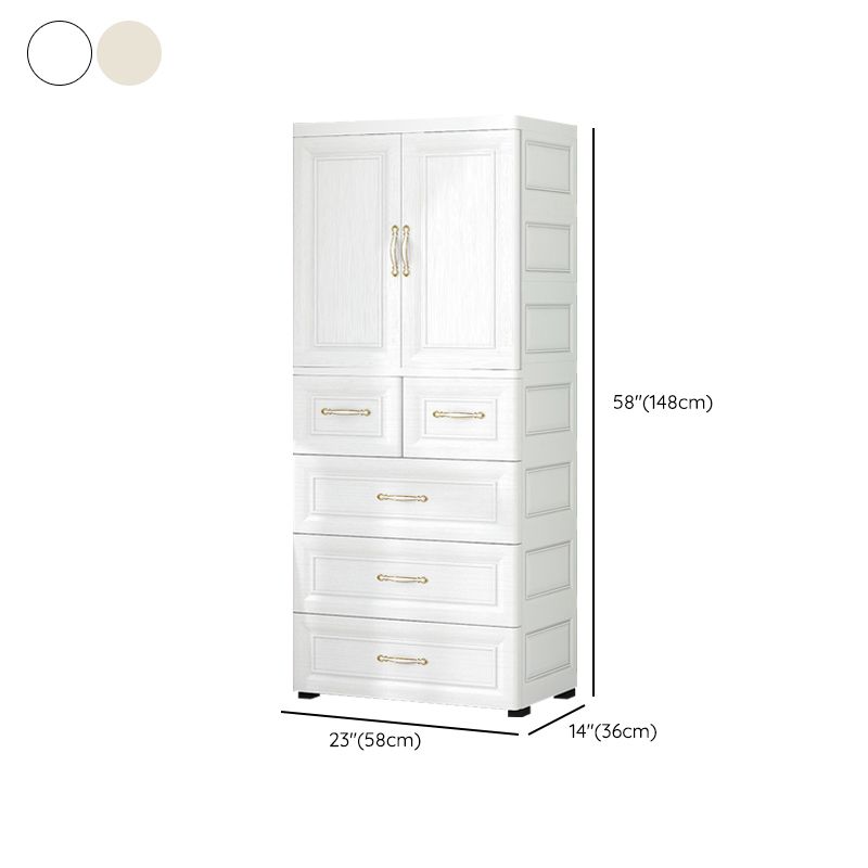 Modern Style Plastic Armoire Cabinet Bedroom Youth Armoire with wheels