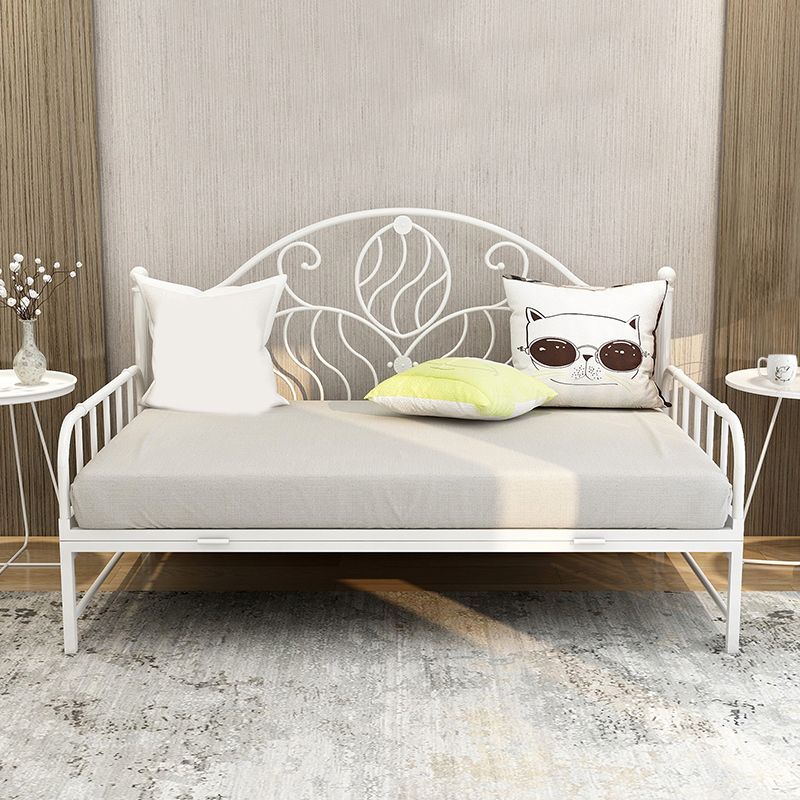 Full Size Folding Sofa Bed with Mattress Metal Daybed with Guardrials