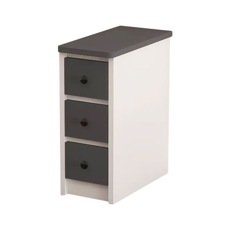 Modern 19.68" Tall Wooden Standard Nightstand 3 Drawers Kids Bedside Table