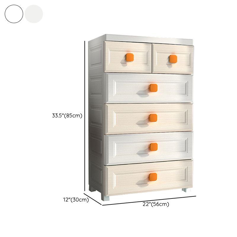 Scandinavian Kids Furniture Plastic Vertical Nursery Dresser with Drawers