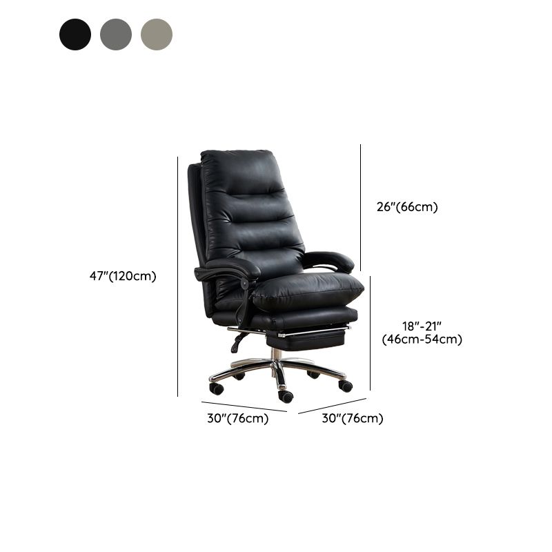 Modern Padded Arms Office Chair No Distressing Leather Ergonomic Slide Chair with Wheels