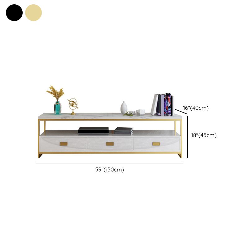 Modern TV Stand Console Open Storage Media Console TV Stand with 3 Drawers