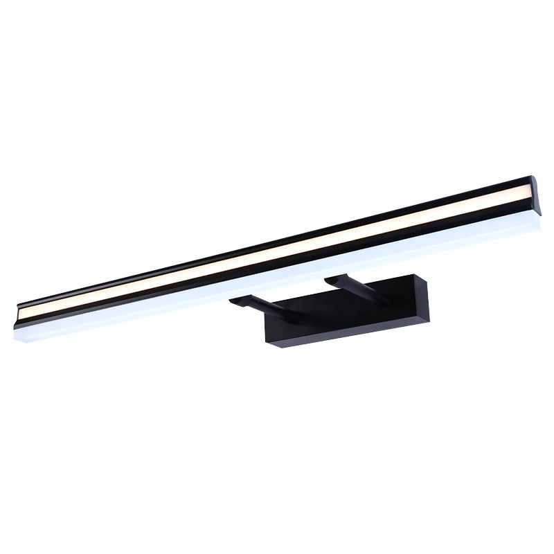 Linear Shade Metal Wall Sconce Modern 1- Light Mirror Swing Arm Wall Mount Light in Black