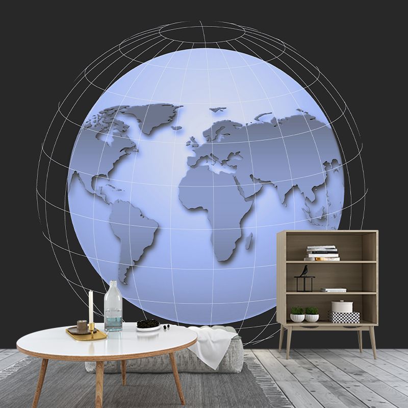 Illustration Wallpaper Map Modern Stain Resistant Living Room Wall Mural