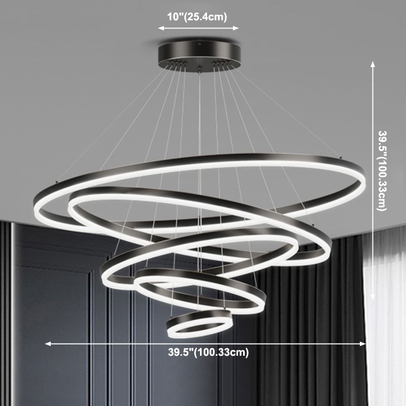 Modern Style Circles Pendant Light Fixtures Metal   Multi Lights Suspension Pendant