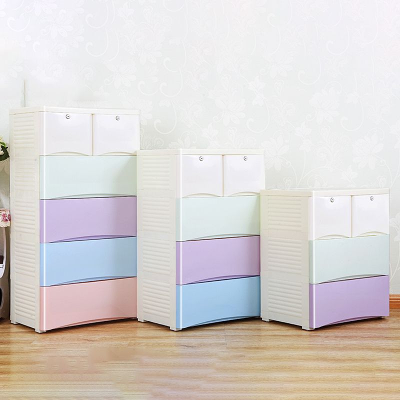 Contemporary Lingerie Chest Plastic Storage Chest with Drawers for Bedroom