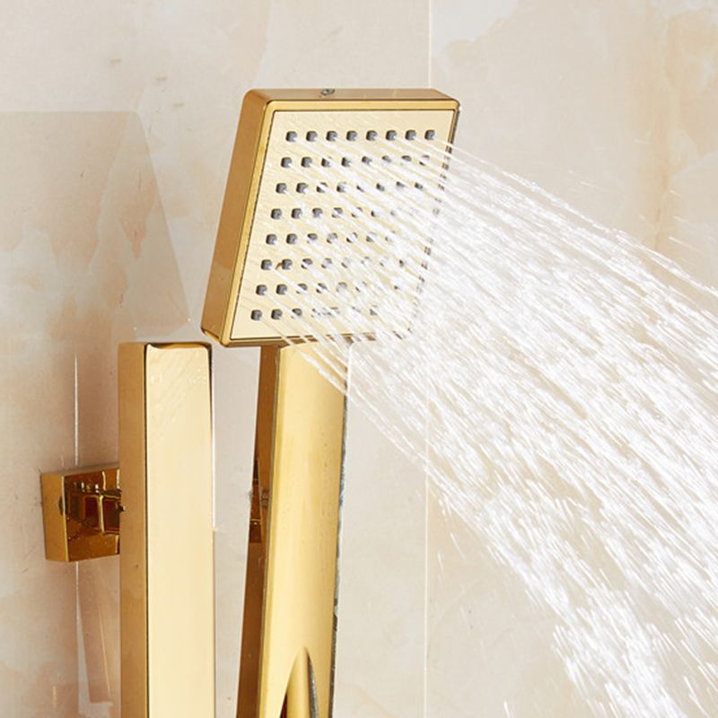 Contemporary Shower Head Square Golden Bathroom Handheld Shower Head