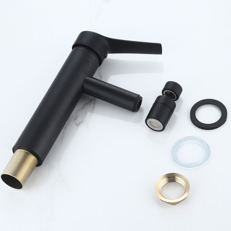 Modern Vessel Sink Faucet Copper Lever Handle Low Arc Retractable Vessel Faucet