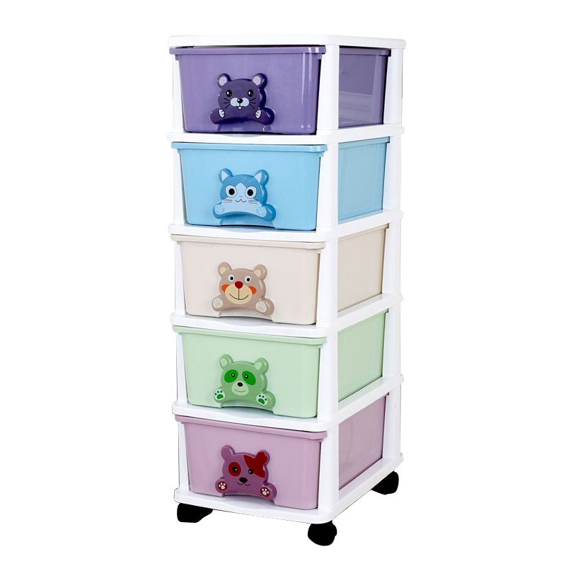 Scandinavian Vertical Plastic Nursery Dresser with Drawers for Bedroom