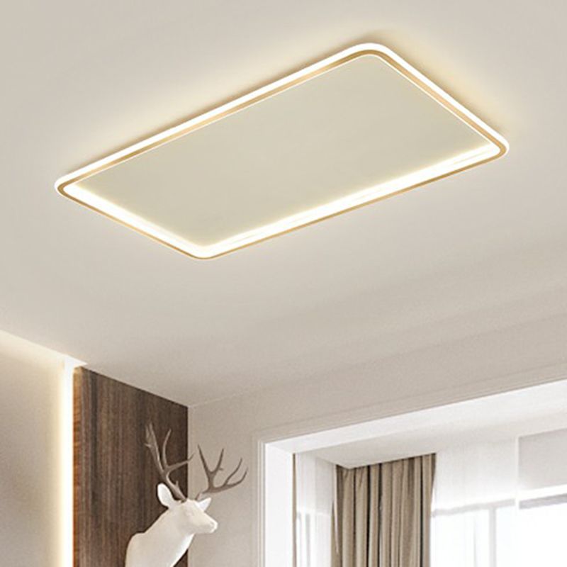 Aluminum Ultrathin LED Flush Mount Lamp Minimalism Gold Finish Ceiling Light Fixture for Bedroom