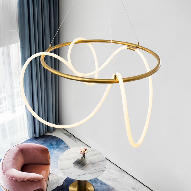 Moderne kroonluchter verlichtingsarmaturen woonkamer lineaire kroonluchter lamp in goud