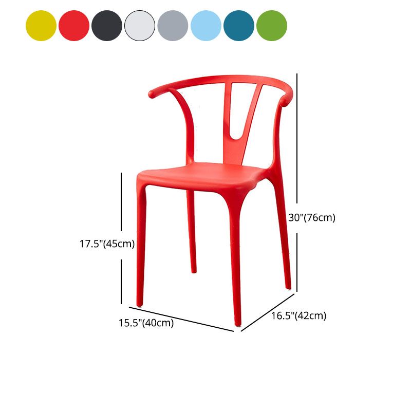 Contemporary Plastic Kitchen and Dining Room Chair Slat Back Side Chair