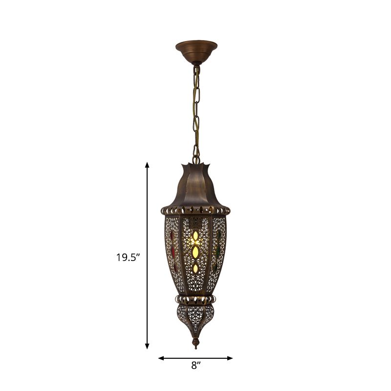 1 lampada in bulbo intagliato in bronzo in bronzo
