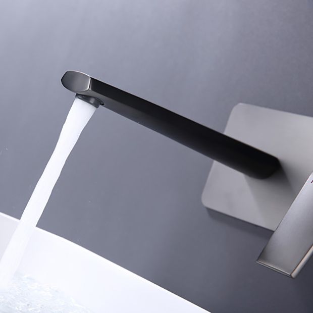 2 Holes Sink Faucet Single Lever Handle Wall-Mounted Low Arc Bathroom Faucet