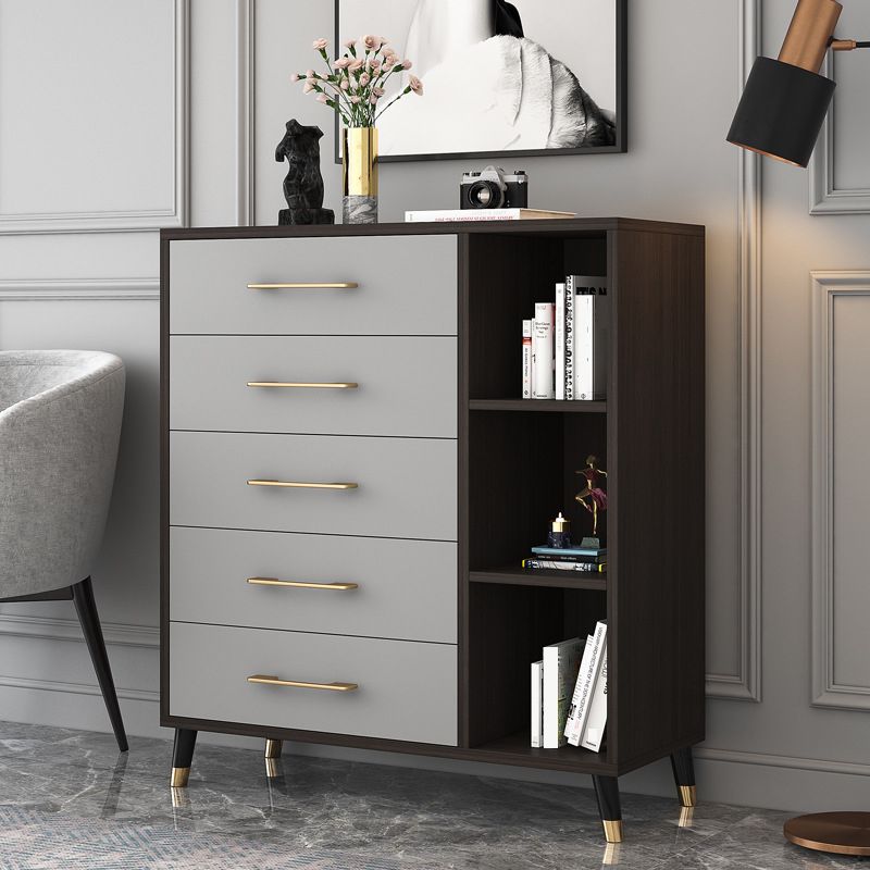 Classic Glam Bedroom Storage Chest Soft-Close Drawers Wood Dresser