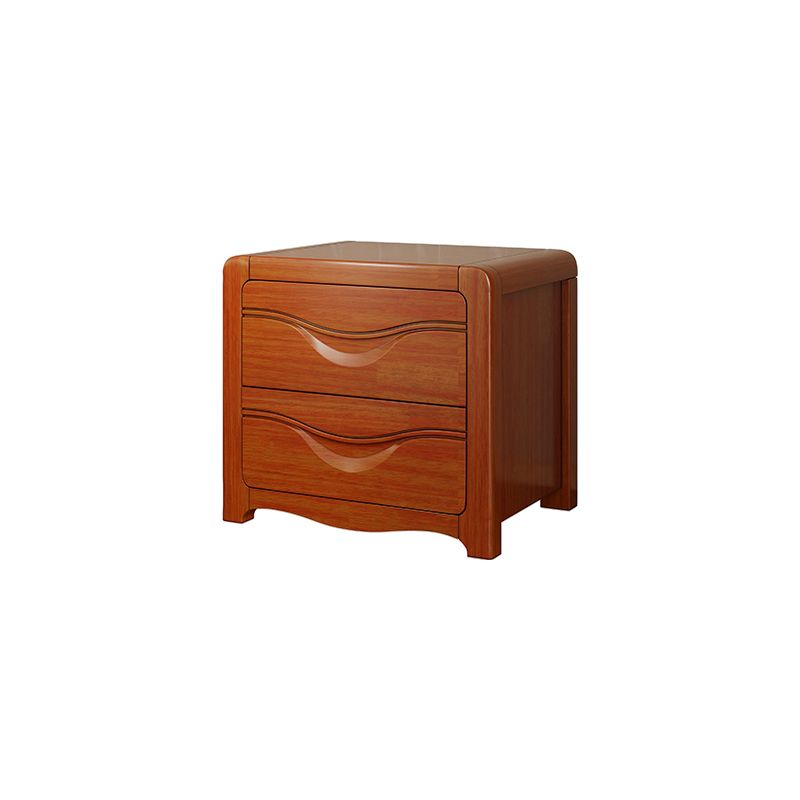 Modern Solid Wood Night Table 2-Drawer 20 Inch H Legs Included Nightstand