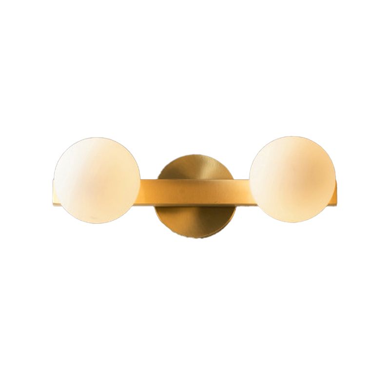 Golden Bath Vanity Lighting Contemporary Glass Light for Bathroom