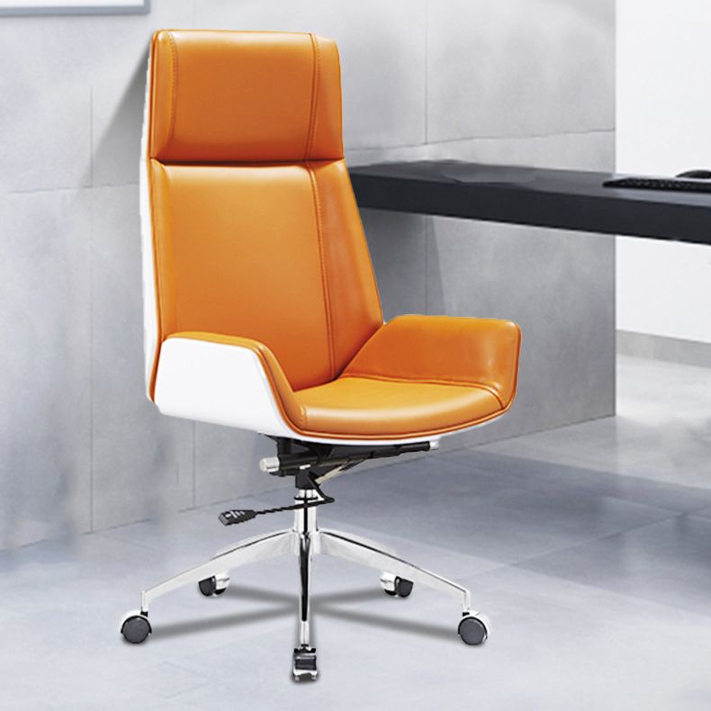 Modern Orange Back Office Chair Swivel with Wheels Ergonomic Executive Chair