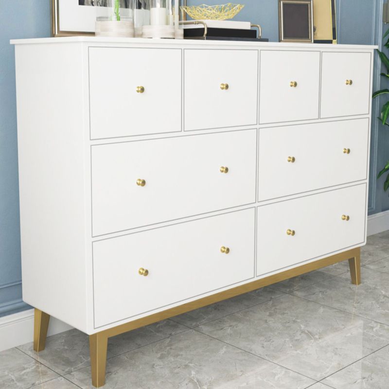 Contemporary Glam Wooden Chest Horizontall Storage Chest Dresser with Metal Legs