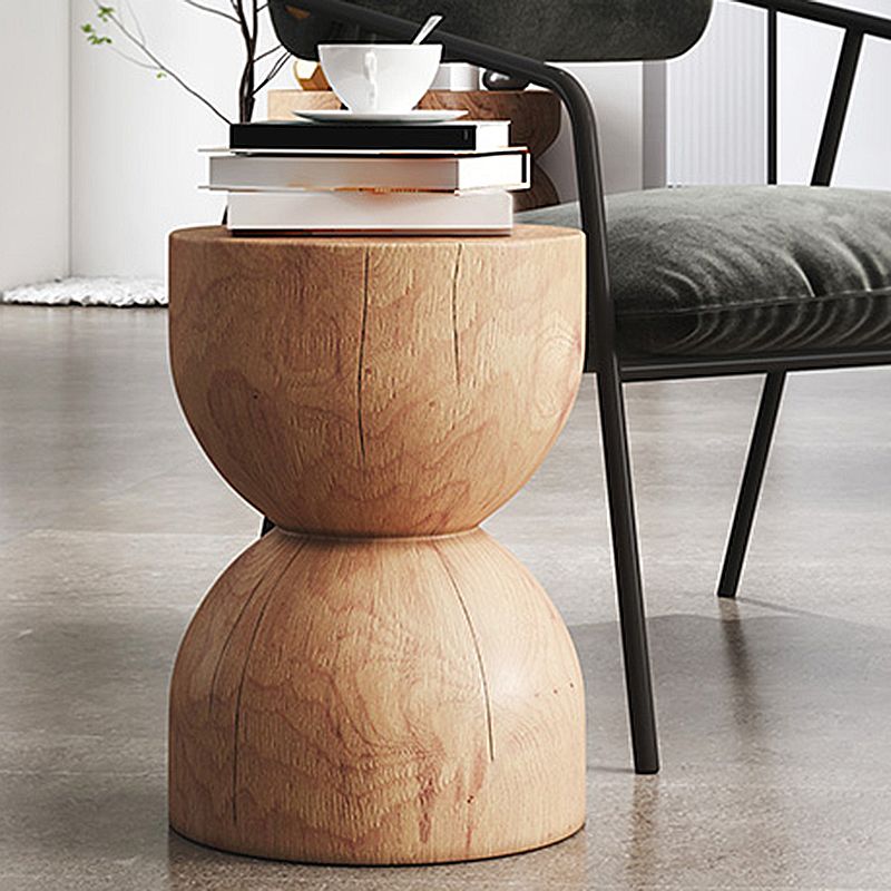 Pedestal End Table Natural/brown Round Wood Side End Table for Living Room