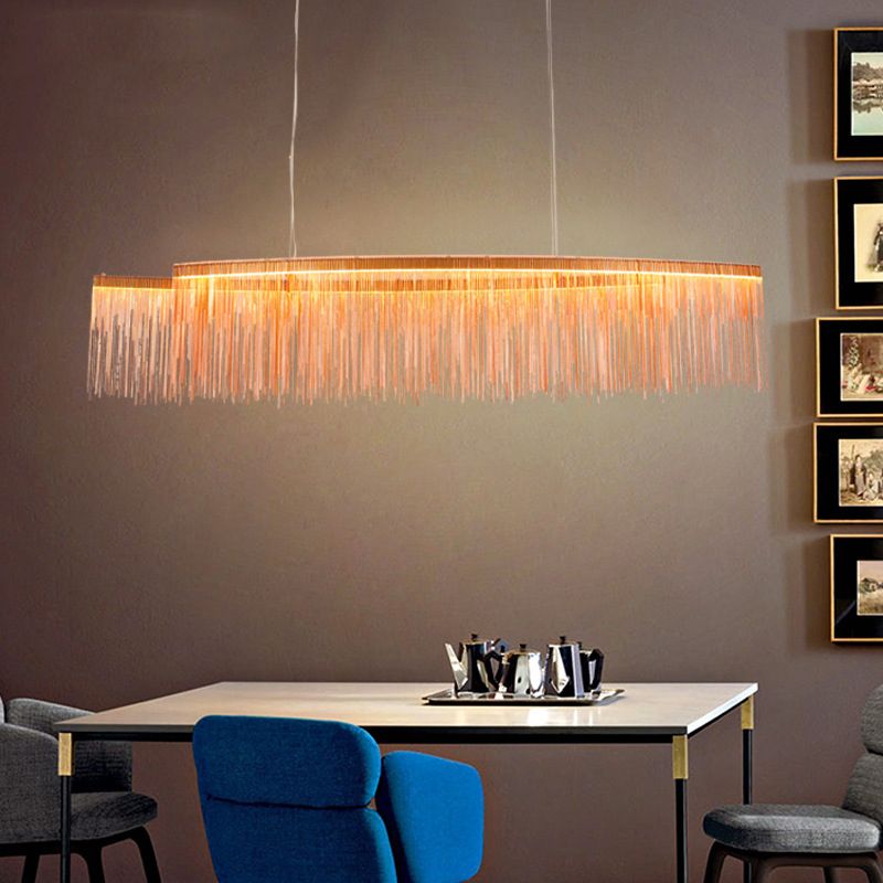 Multi Light Hanging Chandelier Modern Style Metal Hanging Lighting for Living Room